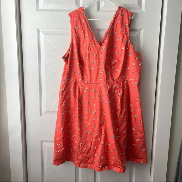 Lane Bryant Orange Floral Tank Dress Plus Size 26 - Picture 1 of 4